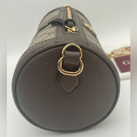 NEW!  GUCCI BARREL GG SUPREME OPHIDIA ZIP CROSSBODY SHOULDER BAG AUTHENTIC - Picture 10 of 14